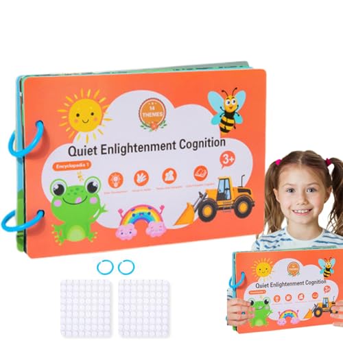 Quiet Sticker Book, Reusable Puzzle Art Sticker Book, Portable Sticker Activity Books, Educational Quiet Encyclopedia Book Fun For Kids Boys Girls, Lightweight Portable Activity Book von Generisch