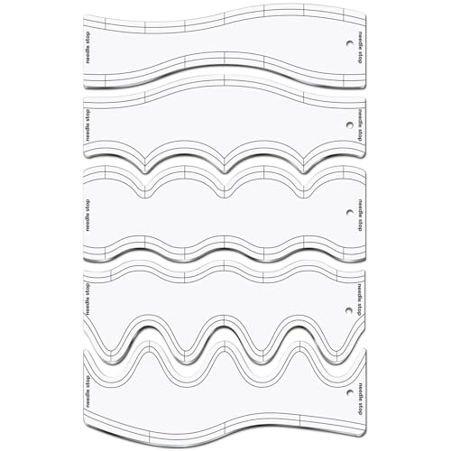 Quiltschablonen-Lineal, Quilt-Lineal, Acryl-Wellen-Lineal, klare Nählineale, Nähwerkzeuge, Quilt-Lineal, Quilt-Vorlagen, Näh-Patchwork-Lineal von Generisch