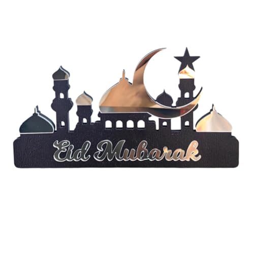 Ramadan Eid Dekoration, Holz Acryl Islamische Dekorationen, Ramadan Festlich Silbrig Muslim Desktop Ca Dekoration, Golden von Generisch