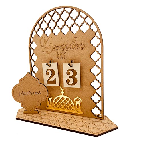 Ramadan Kalender Aus Holz | Ramadan Deko | Ramadankalender Kinder | Eid Mubarak Adventskalender, DIY Ramadan Dekoration 30 Tage Countdown - Kalender für Zuhause (B) von Generisch