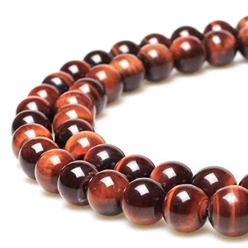 Rare Collection Natürliche Perlen, rotes Tigerauge, rund, lose Perlen für Schmuckherstellung, DIY, Armband, Halskette, 8 mm Rare Collection Natürliche Perlen, rotes Tigerauge, rund, lose Perlen für Schmuckherstellung, DIY, Armband, Halskette, 8 mm von Generisch