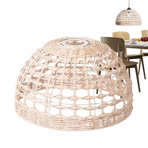 Rattan gewebter Anhänger heller Schatten Rattan - Außenbefestigter Lampen Schatten Leichter Schatten | Webor -Lampenschatten im Freien - handgewebte Lampenschatten, elegante hängbare hangbare leichte von Generisch