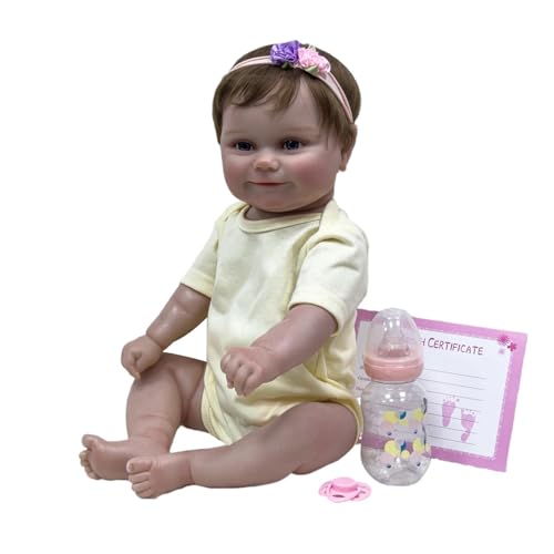 Realistische Reborn-Puppen,Reborn-Puppe - Simulationspuppe für Kinder - 20-Zoll-Puppe mit weichem Gefühl, realistische Puppe, bewegliche Kinderpuppen, süßes Badepuppenspielzeug für Kinder von Generisch