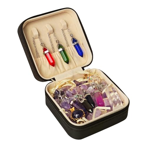 Reise-Schmuckschatulle, quadratisch, tragbar, Schmuck-Organizer, Schmuckaufbewahrung für Damen und Mädchen, für Ringe, Ohrringe, Halsketten, Armbänder von Generisch