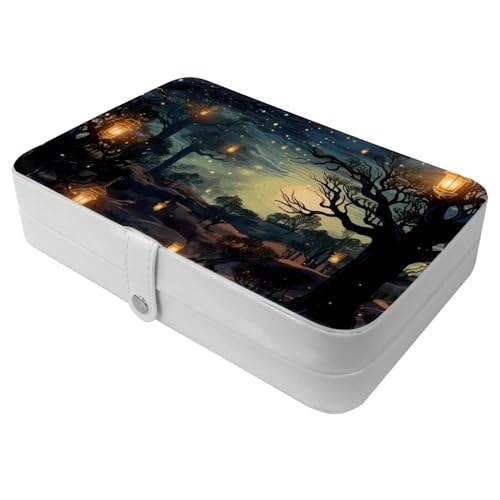 Reise-Schmuckschatulle "Fireflies at Night-629" – Ihre tragbare Schatztruhe für Ringe, Ohrringe, Halsketten. Tolles Geschenk für Frauen, die gerne reisen, großes Organizer-Etui, 1 Packung von Generisch