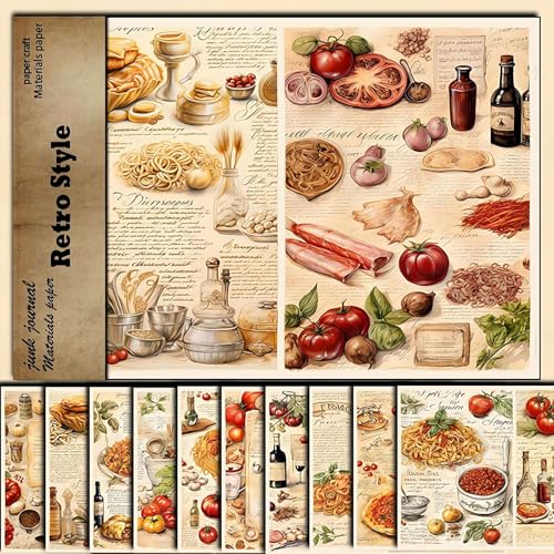 Retro-Stil Muster Scrapbook Bastelpapier Kit, dekoratives Bastelpapier, DIY Vintage Muster Papier Pack, Journal dekorativer Karton Hintergrund Kartenherstellung Zubehör für DIY Handwerk von Generisch