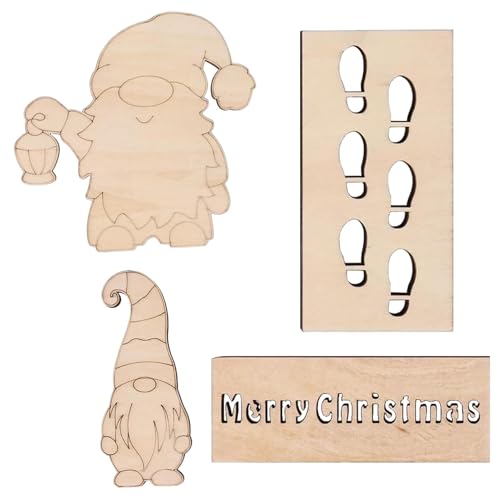 Reusable Christmas Gnome Footprint Stencils | Wood Gnome Christmas Paint Stencils | Holiday Drawing Templates | Christmas Stencils | Gnome Footprint Design | For Floor Porch Wall von Generisch