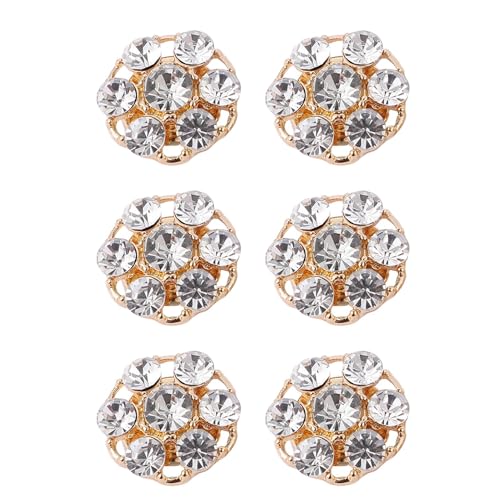 Rhinestone Button Covers, Women's Button Covers, Rhinestone Button Clips, Blouse Button Covers, Shirt Button Jewelry, Detachable Button Clips, for Clothing, Button Covers Snap On, Set of 6 von Generisch