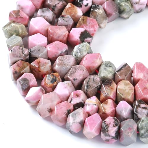 Rhodonit-Edelstein, Naturperlen, 6 x 11 mm, unregelmäßiger Spezialschliff, für Schmuckherstellung, Armband, Zubehör, 50 Stück Rhodonit-Edelstein, Naturperlen, 6 x 11 mm, unregelmäßiger Spezialschliff, für Schmuckherstellung, Armband, Zubehör, 50 Stück von Generisch