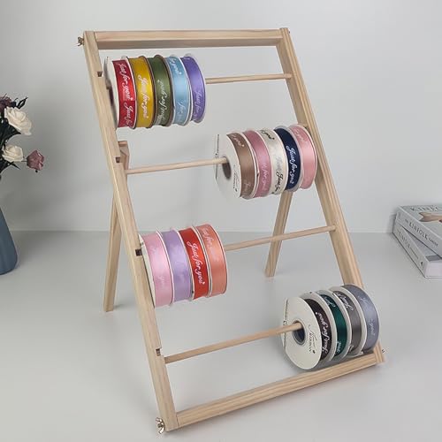 Ribbon Organizer Rack Dispenser Storage Holder - 1/4 Tier Folded Wrap Paper Vinyl Rolls for Craft Room von Generisch