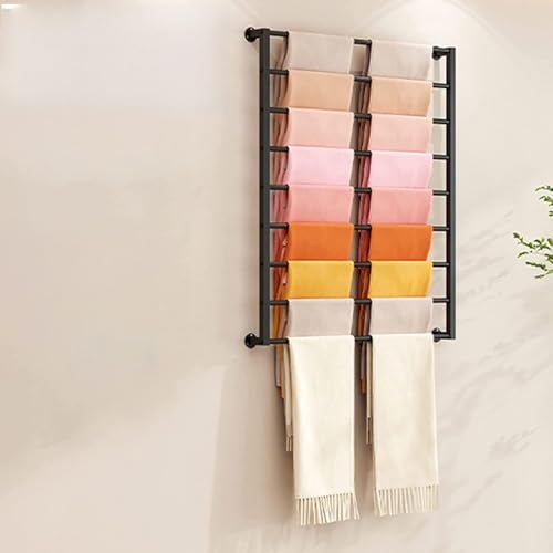 Ribbon Storage Organizer Rack – Wandmontiertes Metallregal für Schals, Handtücher, Geschenkpapier – 5/9 Schichten – ideal für Bastelräume und Einzelhandel von Generisch