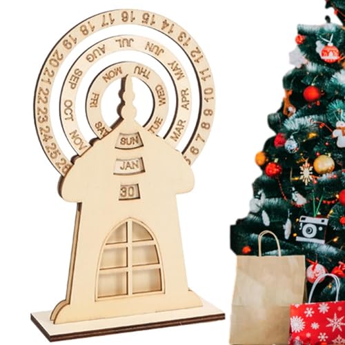 Riesenrad-Adventskalender - Rotierende Adventskalender aus Holz - Handgefertigte Weihnachtsdekorationen, Neujahrsgeschenke für Familien, Kinder und Erwachsene von Generisch