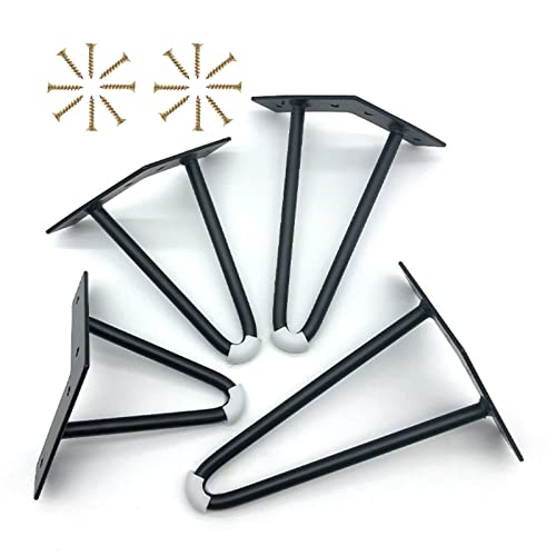Robuste schwarze Metall-Möbelbeine für DIY-Sofas, Schränke, Couchtische, Schreibtische und Esstische, 25 cm, mit Bodenschonern, 4 Stück Robuste schwarze Metall-Möbelbeine für DIY-Sofas, Schränke, Couchtische, Schreibtische und Esstische, 25 cm, mit Bodenschonern, 4 Stück von Generisch