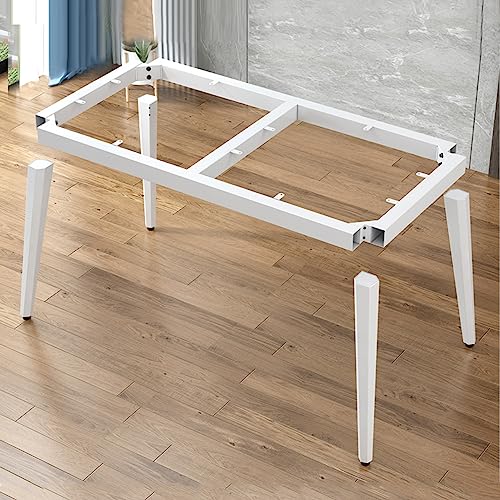 Robuster Metall-Esstisch-Beinrahmen mit verstellbaren Bodenschonern, industrielle DIY-Möbelbeine für Couchtisch, Schreibtisch, Werkbank, Schrank, inklusive Schrauben, 180 x 90 x 72,5 cm, Weiß von Generisch