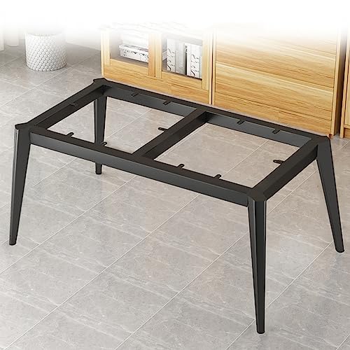 Robuster industrieller Metall-Esstisch-Beinrahmen mit verstellbaren Bodenschonern, DIY-Möbelbeine für Couchtisch, Schreibtisch, Werkbank, Schrank, inklusive Schrauben, 140 x 60 x 72,5 cm, Schwarz von Generisch