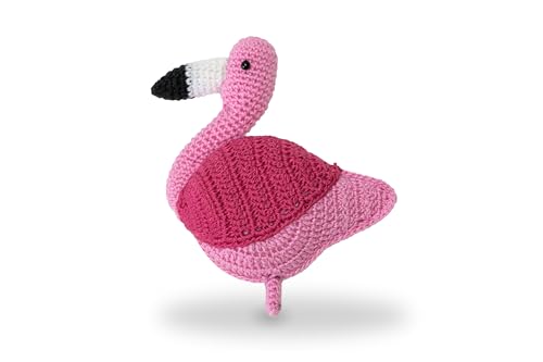 Rollmaßband 150cm - Handgemachtes Maßband gehäkelt für Nähen, Schneider und Haushalt - Metermaß mit Natur- und Tiermotiven, Fair Trade (Flamingo) von Generisch