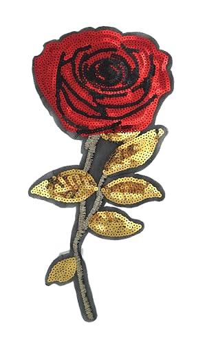 Rose Pailletten Applikation Patch 01 von Generisch