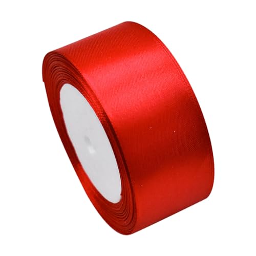 Rotes Band, 22,9 cm, 22,7 m, Satin-Bastelband, Polyesterband, Blumenstrauß, Stoffband für Geschenkverpackungen, Hochzeitsschleifen und Dekorieren CLS626 (Rot, Einheitsgröße) von Generisch