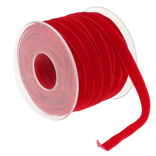 Rotes Samtband | 10 Mm X 18 M Samt-Weihnachtsband | Weiches, Luxuriöses Geschenkband Aus Samt Für Den Weihnachtsbaum | Dünnes Samtband Zum Verpacken Von Hochzeitskränzen von Generisch