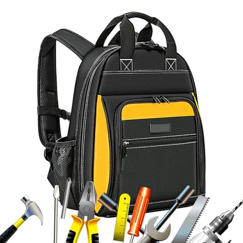 Rucksack-Werkzeugtasche – Wasserabweisender Elektriker-Werkzeugkasten, Mehrzwecktasche, Elektriker-Arbeitsrucksack, Werkzeugset, Tragetaschen, Arbeitswerkzeug-Organizer für Elektriker, Klempner von Generisch