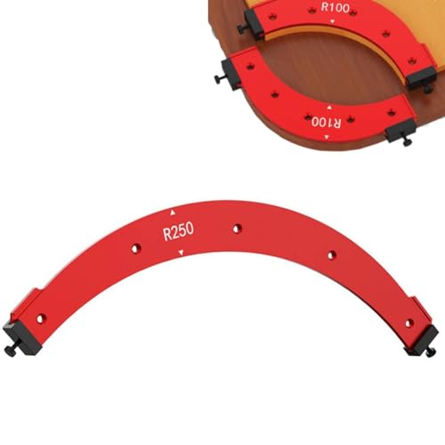 Runde Eckradius-Schablonen für Holzbearbeitung, Eckradiusvorrichtung, Holzbrett-Bogenschablone, Aluminium-Schneidehilfswerkzeug (R250) von Generisch