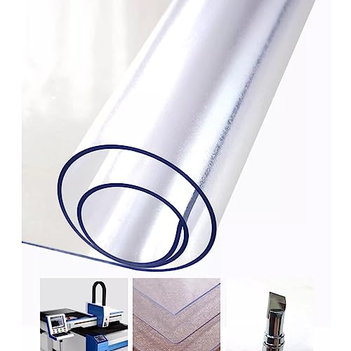 Runde transparente PVC-Tischdecke, 1,0 mm dick, mattierter Kunststoff-Tischschutz, leicht zu reinigen, runde PVC-Tischmatte, transparent (100 cm) von Generisch