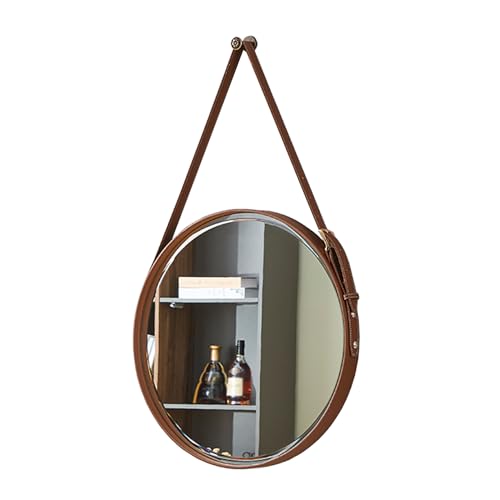 Runder Wandspiegel mit Lederband, für Wohnzimmer, Schlafzimmer, Flur und Eingangsbereich, stilvoller und funktionaler Akzent für Zuhause Runder Wandspiegel mit Lederband, für Wohnzimmer, Schlafzimmer, Flur und Eingangsbereich, stilvoller und funktionaler Akzent für Zuhause von Generisch