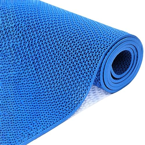 Rutschfeste Bodenmatte für Badezimmer und Schwimmbad, kommerzielle Qualität, wasserdicht, Netzstoff, Hohlmatte, Rolle, Duschraummatte, blau, 90 cm x 70 cm von Generisch