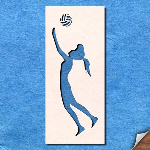 Schablone, Volleyballspieler, Strand, Sport, Mylar, Malerei, Wandkunst, Basteln, 5 Airbrush-Motive von Generisch