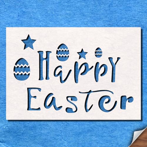 Schablone "Happy Easter Egg Star" Zitat Mylar Malerei Wandkunst Handwerk Airbrush von Generisch