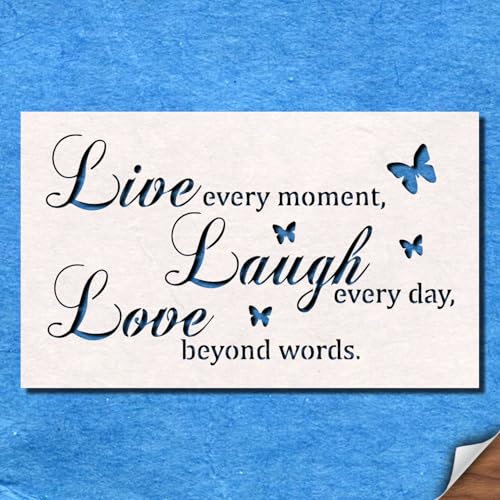 Schablone "Live Every Moment", Vintage, Shabby-Chic-Stil, Mylar-Wandkunst, Airbrush von Generisch