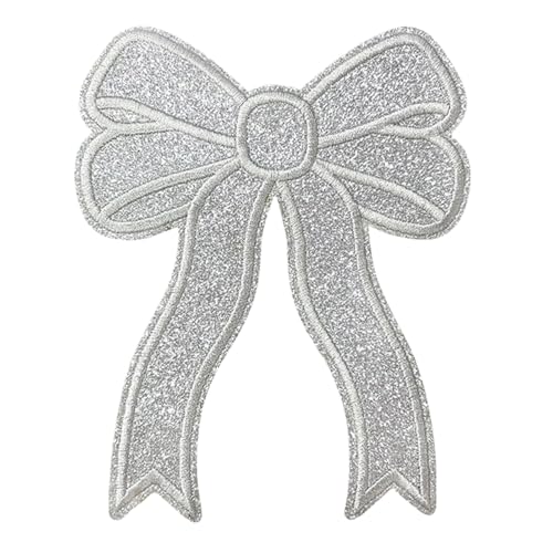 Schleifen zum Bügelbilder | 13x10 Cm Iron Bow Patch | Glitzers Schleife Patches zum Bügelbild | Bogen Applikations Patches | Reparieren Sie Bestickte Schleifenflicken für Kleidung und Hüte von Generisch