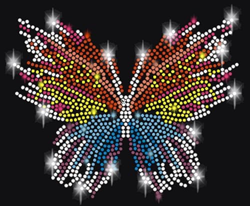 Schmetterling bunt Butterfly Strass Bügelbild14 Hotfix Applikation von Generisch