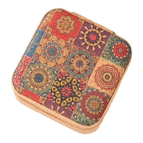 Schmuck-Aufbewahrungsbox – Tragbarer Retro-Reise-Schmuck-Organizer | Kleine Stoff-Schmuckschatulle für Halsketten, Ringe und Accessoires | Kreatives Reisezubehör für Frauen, kompaktes Schmucketui für Schmuck-Aufbewahrungsbox – Tragbarer Retro-Reise-Schmuck-Organizer | Kleine Stoff-Schmuckschatulle für Halsketten, Ringe und Accessoires | Kreatives Reisezubehör für Frauen, kompaktes Schmucketui für von Generisch