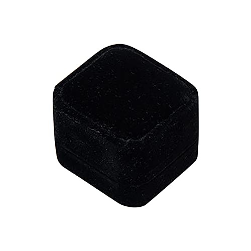 Schmuckeinsatz aus Samt, Premium-Samt-Ring-Geschenkbox für Hochzeitsanträge, Schmuck-Aufbewahrungsbox Große Lack Schmuckschatulle (Black, One Size) von Generisch