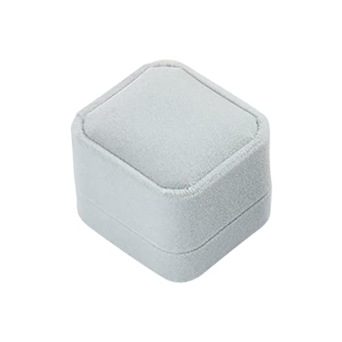 Schmuckeinsatz aus Samt, Premium-Samt-Ring-Geschenkbox für Hochzeitsanträge, Schmuck-Aufbewahrungsbox Große Lack Schmuckschatulle (Grey, One Size) von Generisch