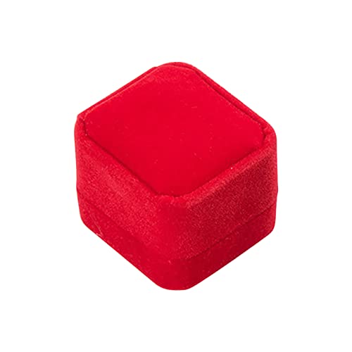 Schmuckeinsatz aus Samt, Premium-Samt-Ring-Geschenkbox für Hochzeitsanträge, Schmuck-Aufbewahrungsbox Große Lack Schmuckschatulle (Red, One Size) von Generisch