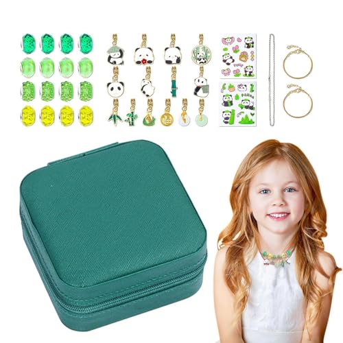 Schmuckherstellungsset, Schmuckherstellungsset für Kinder - Panda Halskette Armband Kit - Schmuckherstellungsset für Halsketten, Armbänder, Perlen-Bastelset-Set, Kunst- und Bastelset für Mädchen von Generisch