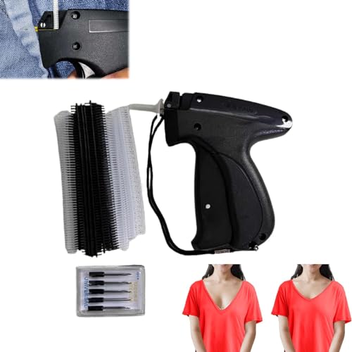 Schnelles Fixiergerät für Kleidung, Mini-Schnellreparatur-Nähmaschine für Kleidungsstücke,Quick Fix Sewing Kit, Mikrostichpistole für Kleidung,Mikro-Tagging-Stichwerkzeug für Kleidung (Black) von Generisch