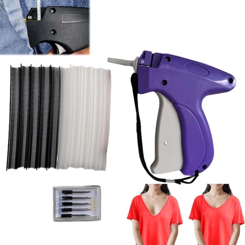 Schnelles Fixiergerät für Kleidung, Mini-Schnellreparatur-Nähmaschine für Kleidungsstücke,Quick Fix Sewing Kit, Mikrostichpistole für Kleidung,Mikro-Tagging-Stichwerkzeug für Kleidung (Purple) von Generisch