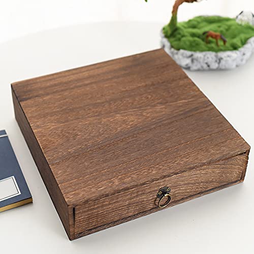 Schreibtisch-Organizer aus Holz, Aktenordner und Schubladenbox, Schreibtisch-Ordnung, Schreibwaren-Aufbewahrungsschrank, Tischregale für den Arbeitsplatz, 25,5 x 24,5 x 6 cm (L x B x H) von Generisch