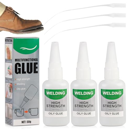 Schweißen Öliger Kleber,Mächtiger Universalkleber Uniglue Universal Wasserdichter Superkleber 50g Multifungctional Glue Extra Stark für Kunststoff Metall Keramik Leder Harz 3 Stück von Generisch