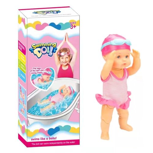 Schwimmer Puppe, Wasserbabypuppe mit Gelenken Abnehmbarer Kleidung für Babys Badespaß Geschenk für Mädchen Jungen,wasserdichte Babypuppe Schwimmer Puppe, Wasserbabypuppe mit Gelenken Abnehmbarer Kleidung für Babys Badespaß Geschenk für Mädchen Jungen,wasserdichte Babypuppe von Generisch