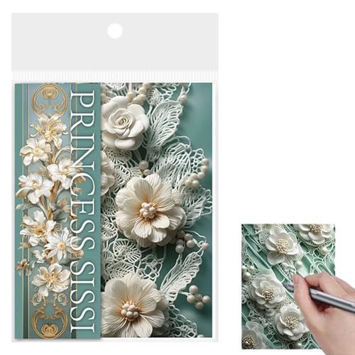 Scrapbook Paper Pad - Reißbares Scrapbooking-Papier im floralen Stil zum Basteln - Kunst Bastelbedarf, Dekorative Elegante Planer Dekoration Schreibwaren Supplies für Kreativität von Generisch