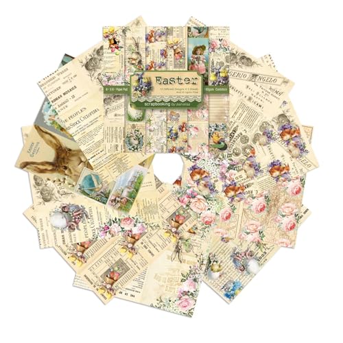 Scrapbook Papierbögen - Raumdekor Journal Supplies Scrapbook Papier Vintage Handwerk - Dekoratives Bastelpapier | Komplettes Vintage Scrapbooking Supplies Dekorpapier für Fotoalbum von Generisch