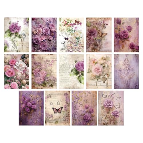 Scrapbooking-Papier, Journaling-Scrapbooking-Kit | -Schmetterlingspapier für Scrapbook-Tagebuch - Ästhetisches Scrapbook-Papier für Journaling, Scrapbooking, Basteln, Tagebücher und Künstlerbedarf von Generisch