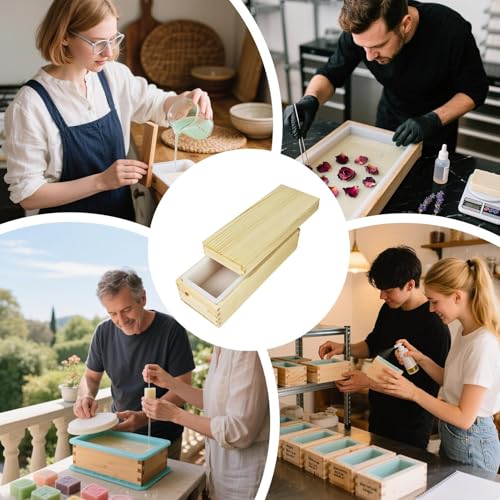 Seifenformen - Flexible Rechteckige Silikon Laibform Mit Holzkasten | 1300ml Seifenform Antihaft Einfache Entformung Bastelbedarf für Valentinstag Muttertag Weihnachten Thanksgiving Feiertage Seifenformen - Flexible Rechteckige Silikon Laibform Mit Holzkasten | 1300ml Seifenform Antihaft Einfache Entformung Bastelbedarf für Valentinstag Muttertag Weihnachten Thanksgiving Feiertage von Generisch