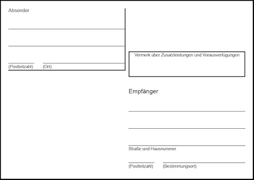 Selbstklebende Adressaufkleber, A6 quer, 100-1.000 Stück wählbar, mit vorgedrucktem Absender und Empfängerfeld, überall einsetzbar wie Pakete und Päckchen Briefe und Postkarten (250 Stück) von Generisch