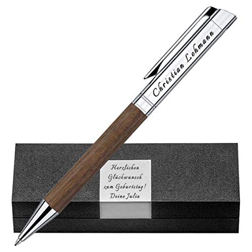 Senator - Premium Kugelschreiber aus Nussbaumholz und Metall Gravur Stift und Box Hochwertiger Stil erstklassige Verarbeitung TIZIO SILBER PS47-1 von Generisch