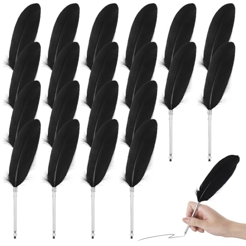 Set mit 20 Feder-Kugelschreibern, stilvolle Kunststoff-Federstifte für Büro, Schule, Hochzeiten, Partygeschenke Set mit 20 Feder-Kugelschreibern, stilvolle Kunststoff-Federstifte für Büro, Schule, Hochzeiten, Partygeschenke von Generisch